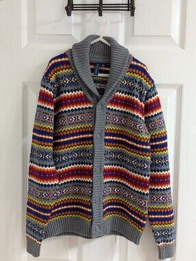 Boys Youth‎ Janie & Jack Sweater Cardigan Size 10 Colorful Vibrant